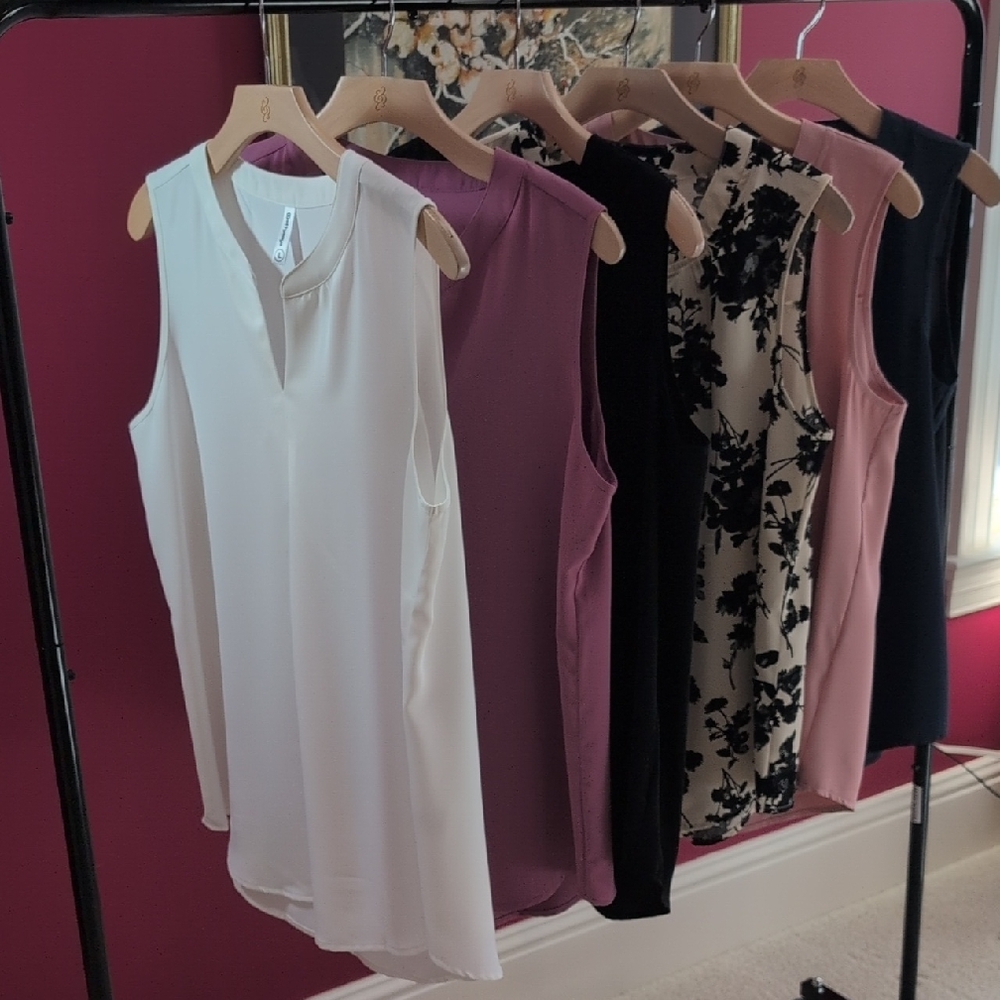 *DONATED* Bettysays Sleeveless Blouses-Group of 6, Size Large